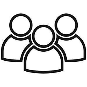 Three people outline icon